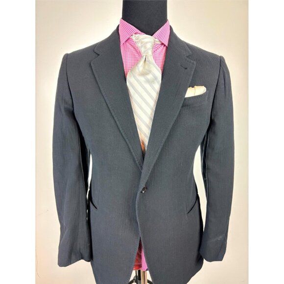 ARMANI Collezioni Modern 1-Button Black Sport Jacket 44 R e54 - Picture 1 of 5